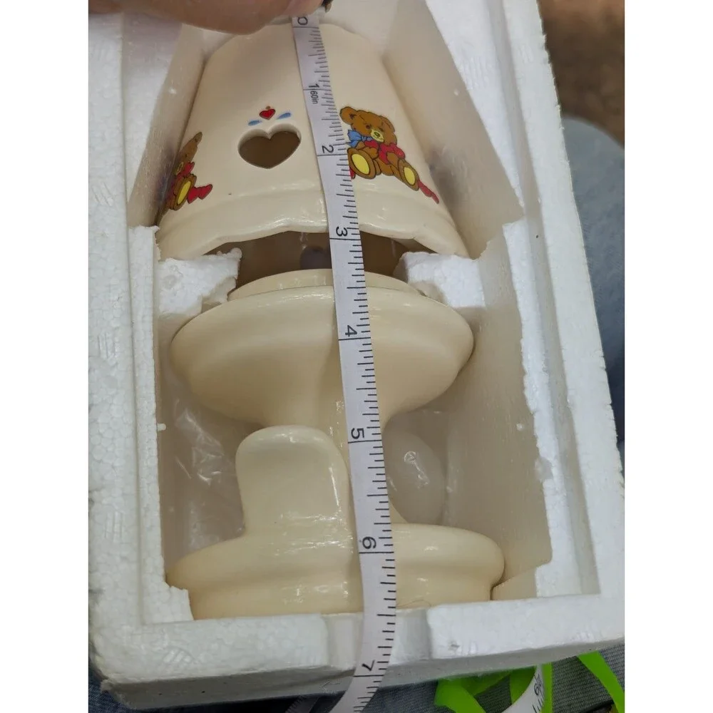 Vintage Giftco Ceramic Love Lamp Votive Candle Holder Teddy Bear Hearts Boxed
